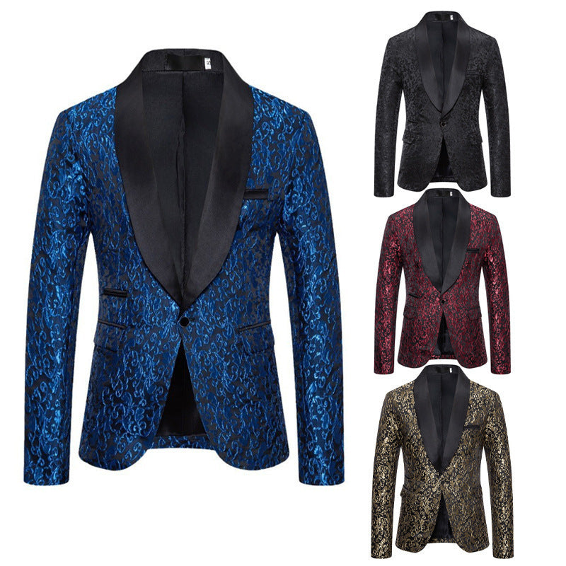 Veste de smoking de luxe pour hommes avec motif jacquard floral Lune London