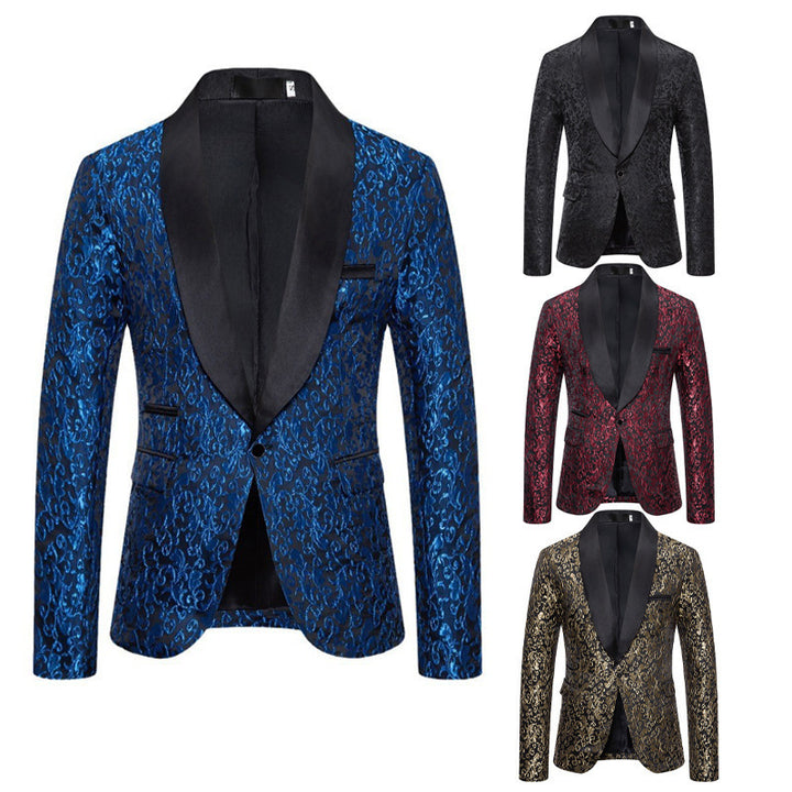 Veste de smoking de luxe pour hommes avec motif jacquard floral Lune London
