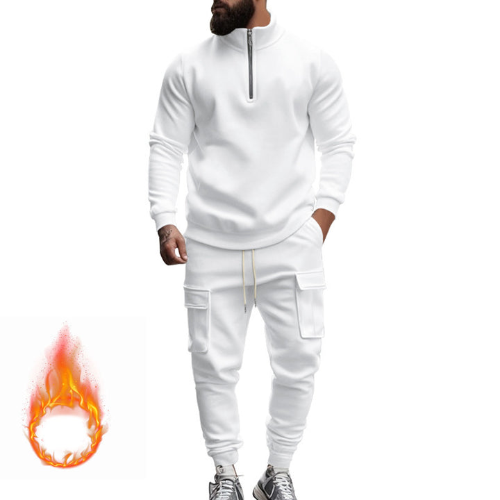 Men's fleece sports set with functional zipper and cargo pants Lune London