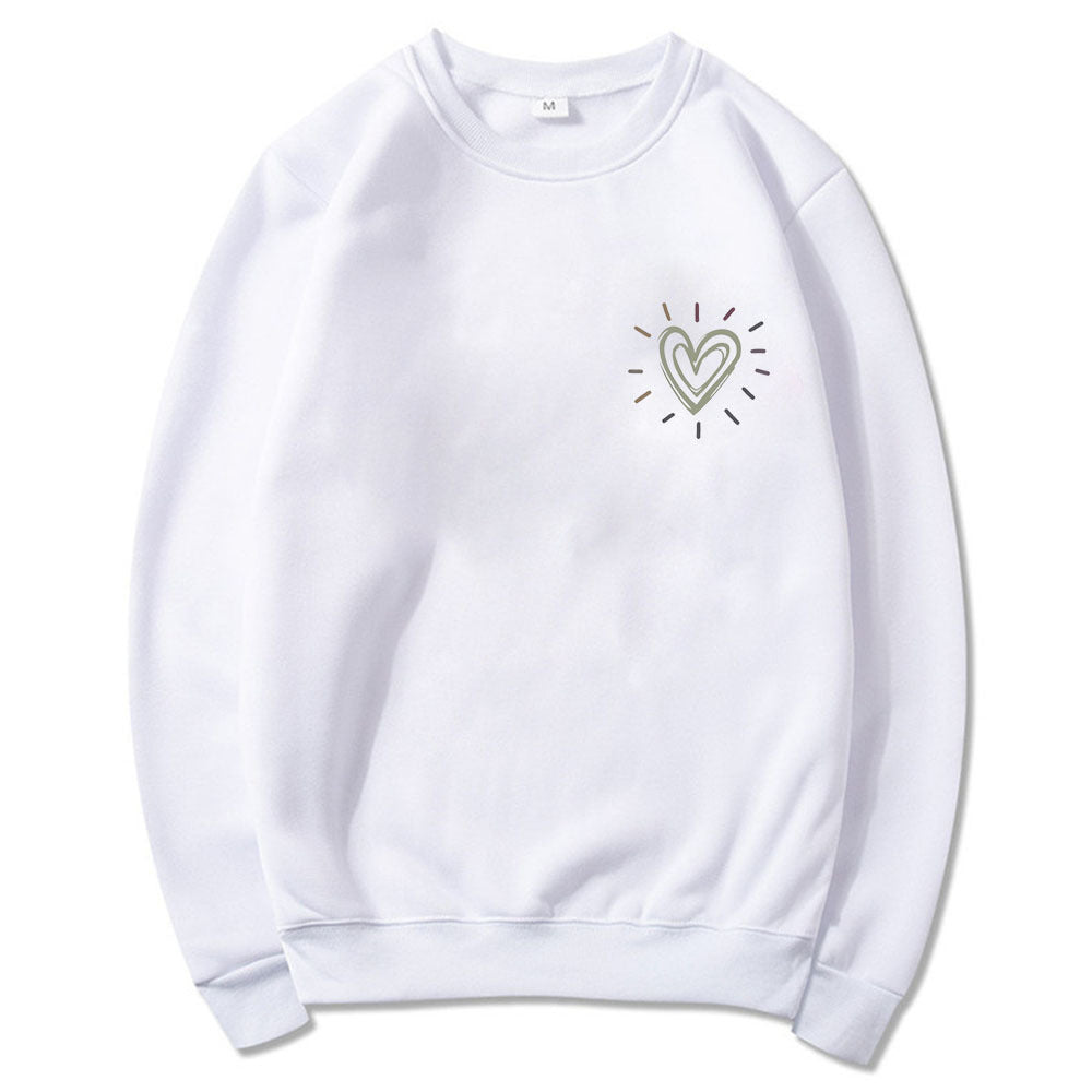 Sweatshirt surdimensionné pour femmes avec motif cœur mignon et coupe décontractée Chic & Stil