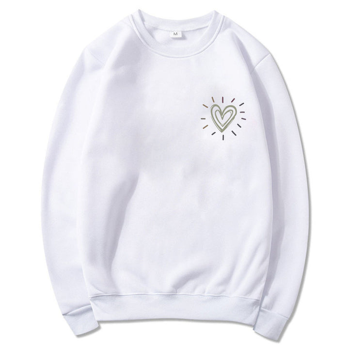 Sweatshirt surdimensionné pour femmes avec motif cœur mignon et coupe décontractée Chic & Stil