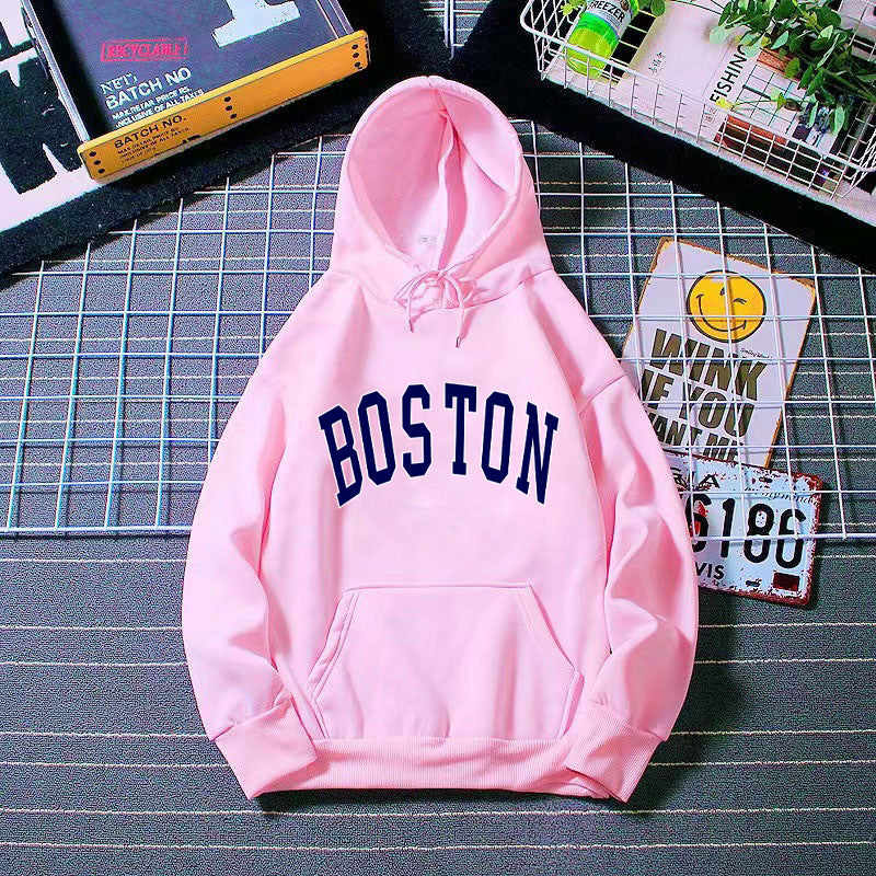 Women's hoodie with classic Boston print Chic & Stil