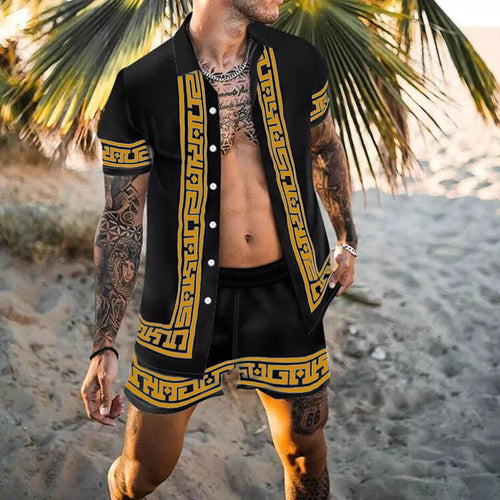 Men's Floral Print Short Sleeve Holiday Set Lune London