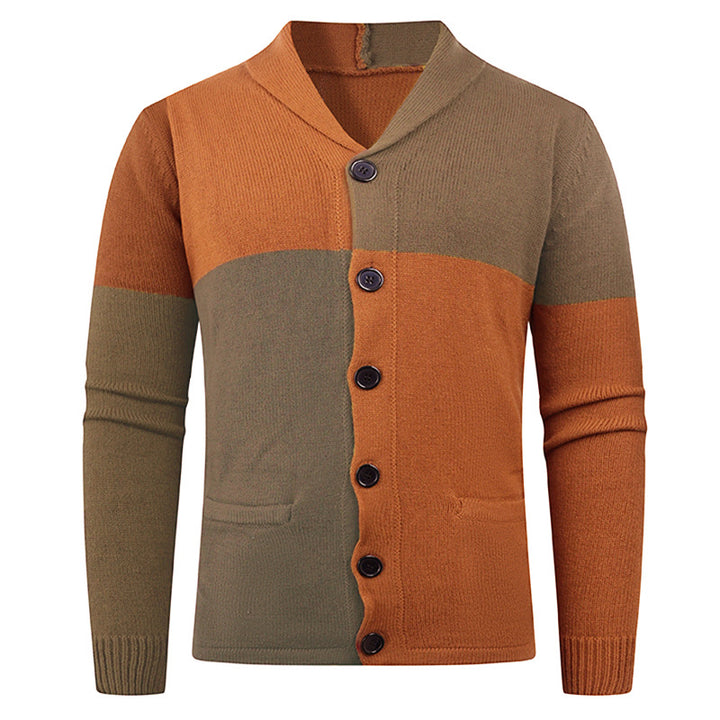 Men's knitted jacket with modern braid pattern and practical pockets Lune London