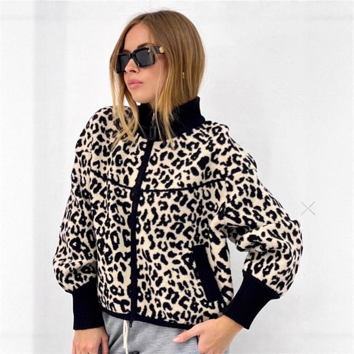 Ladies Cozy Fleece Teddy Jacket with Animal Print Lune London