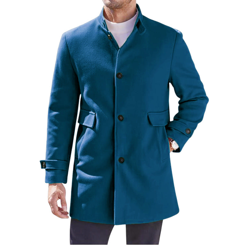 Elegant men's coat with practical high collar and pockets Lune London