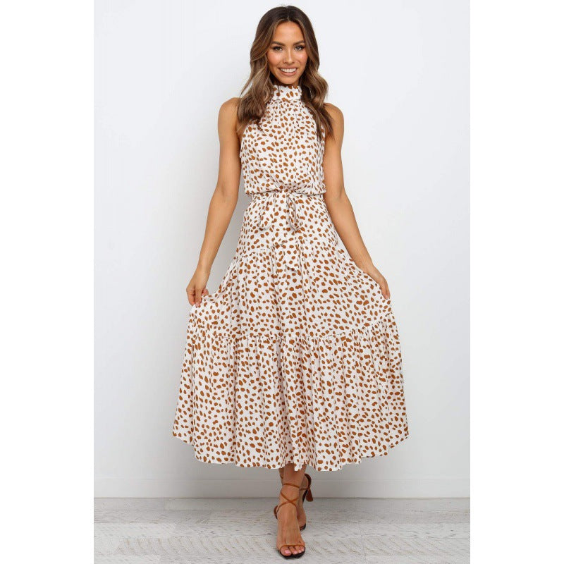 Robe maxi pour femme avec un design élégant à enrouler et un motif à pois moderne Chic & Stil