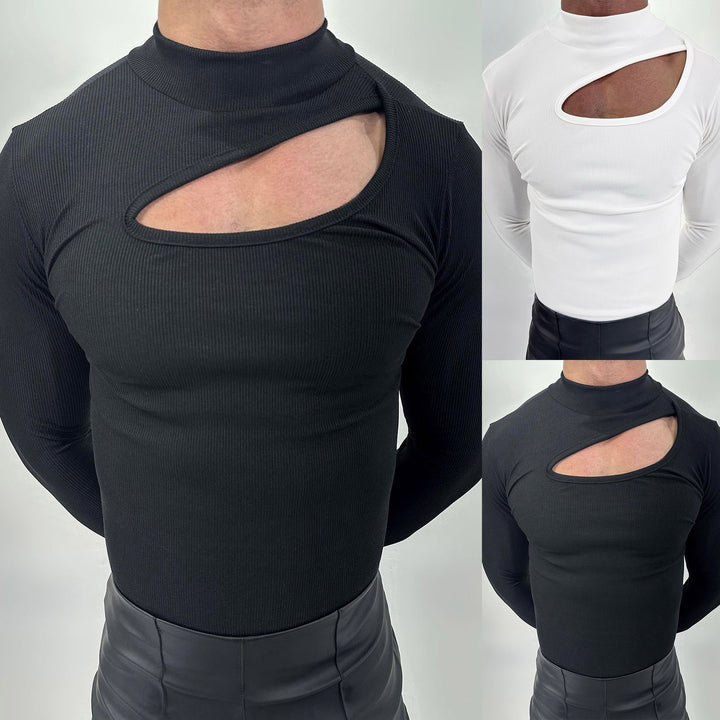 Long sleeve t-shirt for men with innovative neckline and breathable properties Lune London
