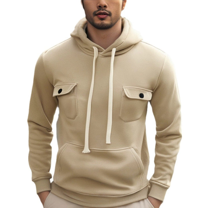 Men's hoodie with practical pockets and textured design Chic and style