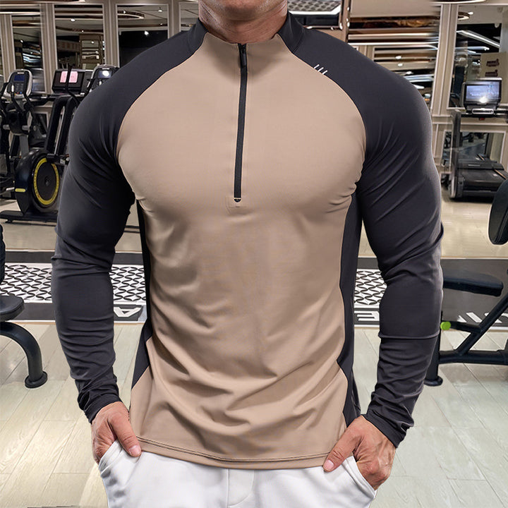 Men's functional t-shirt with half-zip and raglan sleeves Lune London