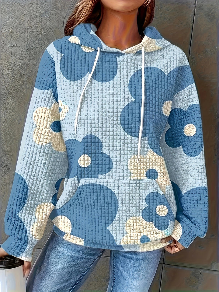 Women's hoodie with embossed floral pattern and comfortable fit Lune London