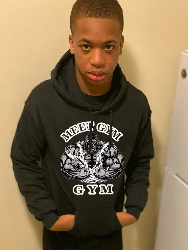 Hooded sweatshirt for men with sporty graphic design Lune London