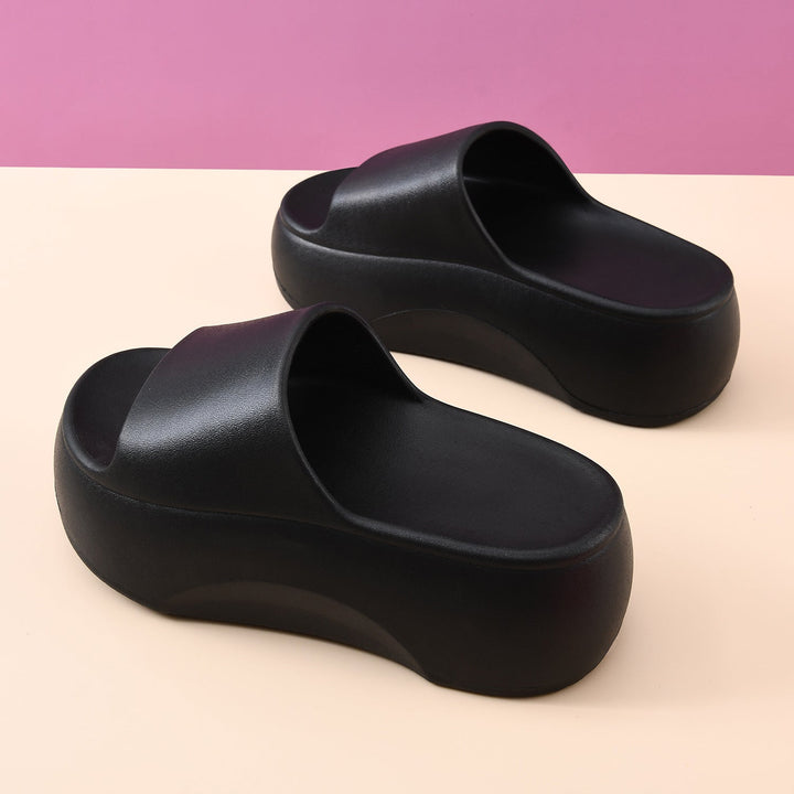 Women Elevated Platform Slip Sandals Lune London