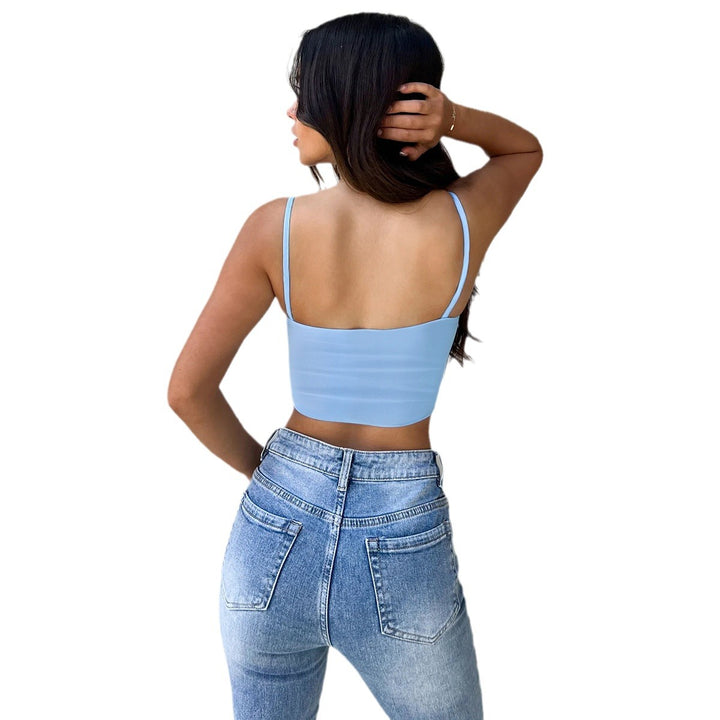 Ladies bustier top with ruffles and decorative lacing Lune London