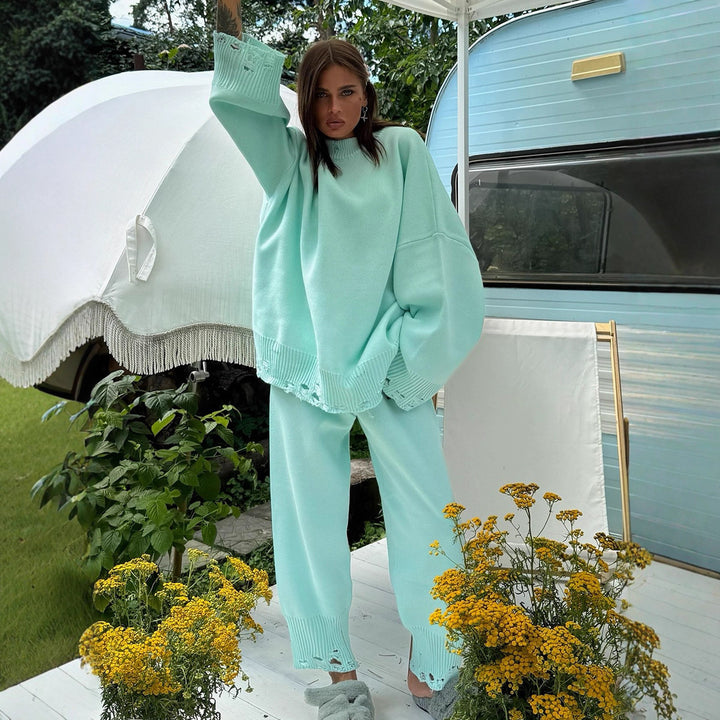 Wide knitted set for women with refined details Lune London