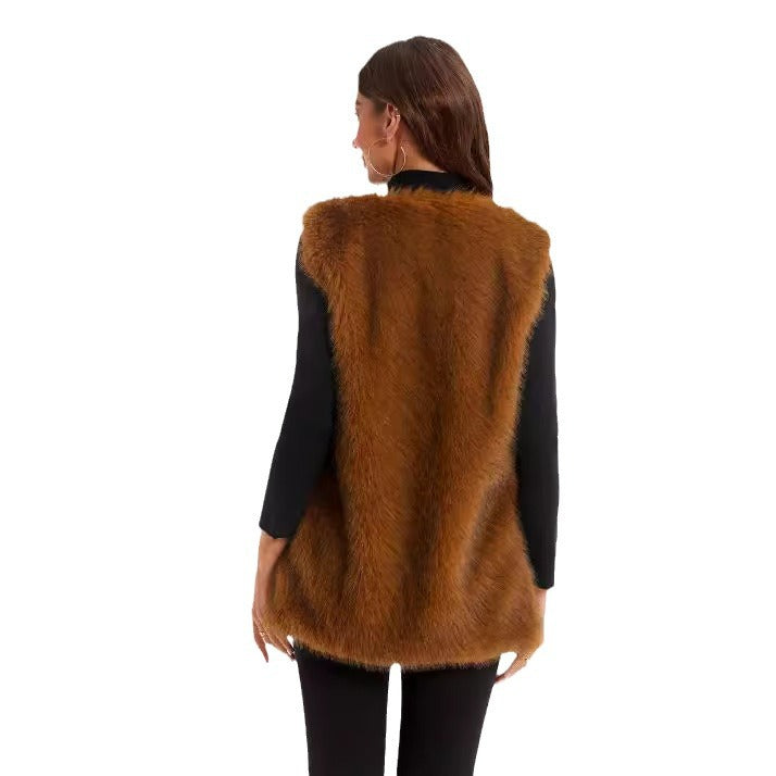 Ladies Luxurious Faux Fur Jacket Lune London
