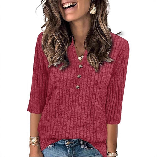 Pull en tricot féminin avec fermeture à boutons décoratifs et motif côtelé moderne Chic & Stil