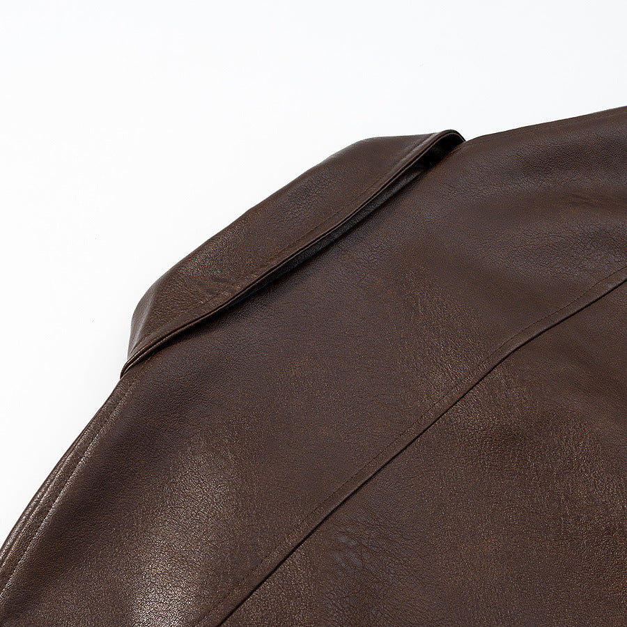 Casual faux leather jacket for women with practical flap pockets and a stylish collar Lune London