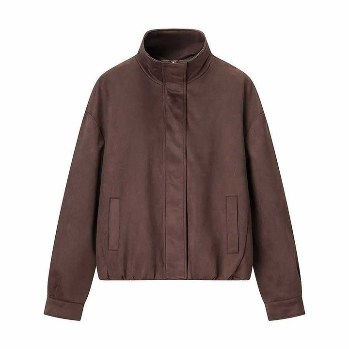 Women's transition jacket with high collar and practical pockets Lune London