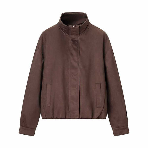 Women's transition jacket with high collar and practical pockets Lune London