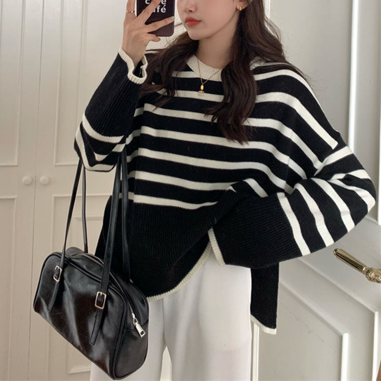 Lune London Women's Striped Relaxed Fit Sweater