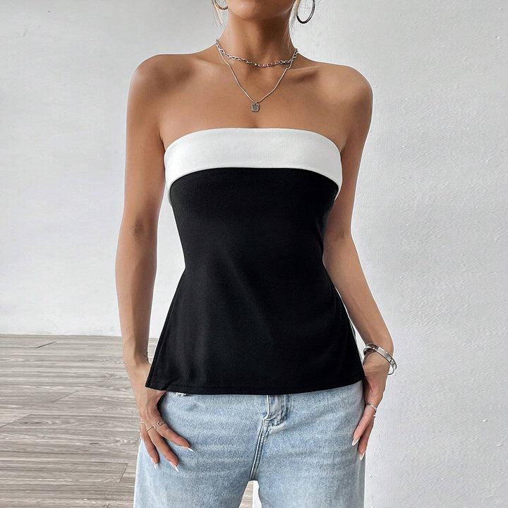 Débardeur pour femmes avec une silhouette ajustée et un design contrasté élégant Chic & Stil