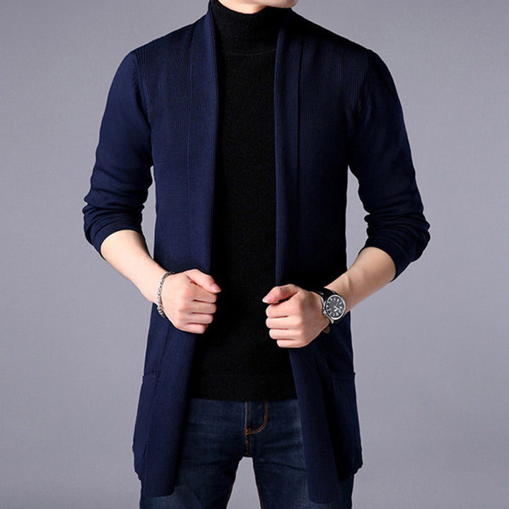 Men's knitted jacket with open cut and practical pockets Lune London