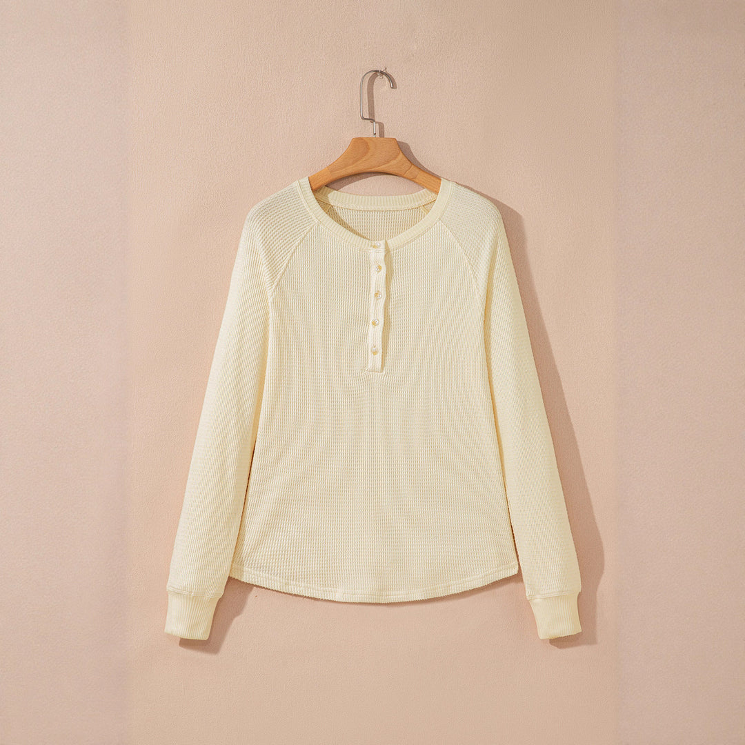Lune London textured material casual Henley sweater for women