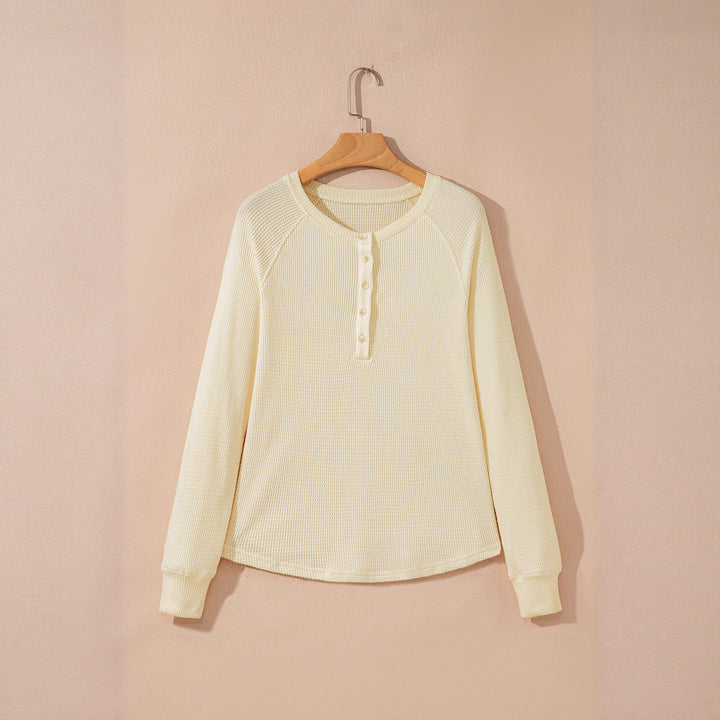 Lune London textured material casual Henley sweater for women