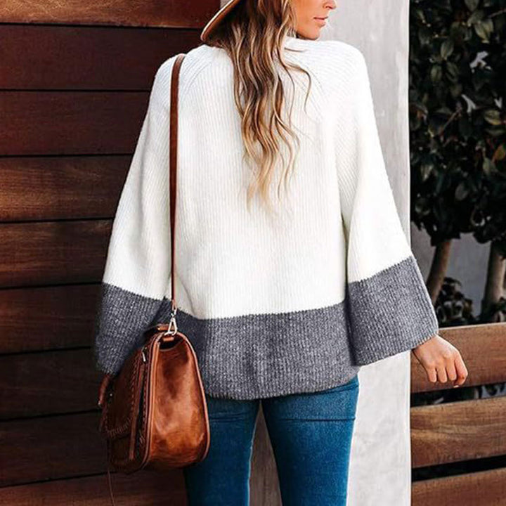 Pull décontracté pour femmes avec un design moderne en blocs de couleurs Chic & Stil