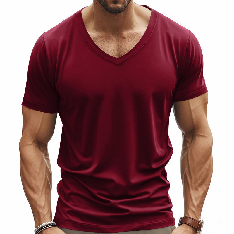 Men's V-neck t-shirt in breathable functional material Lune London