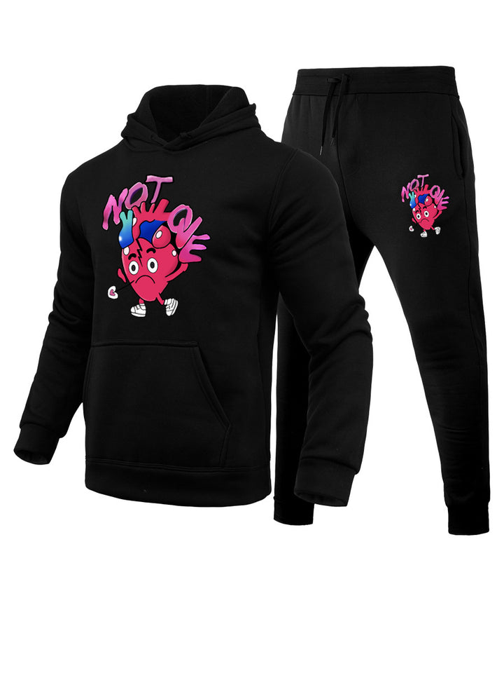 Women's sweatshirt and jogger pants set with creative heart pattern Lune London