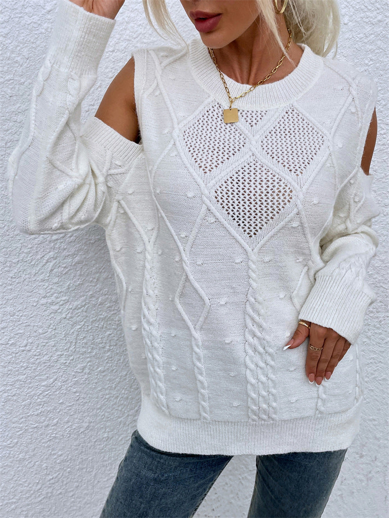 Pull en tricot pour femmes avec un motif en dentelle à la mode et des détails en câble Chic & Stil