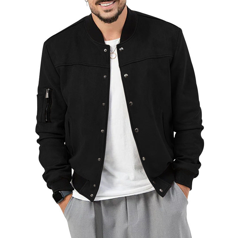 Trendy bomber jacket for men with practical zip pockets and elastic cuffs Lune London