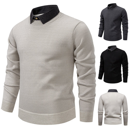 Fine knit sweater for men with modern collar design Lune London