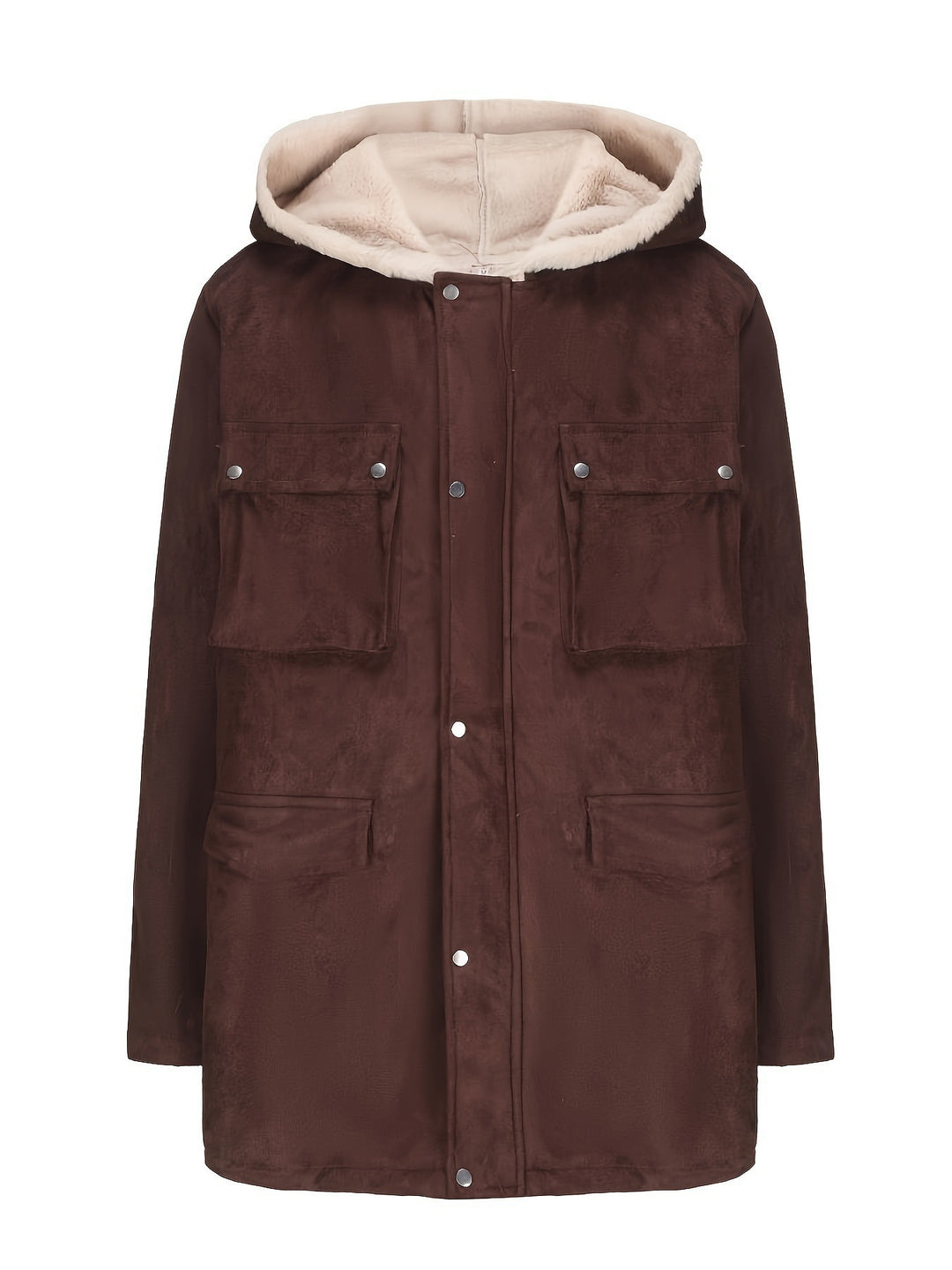 Utility jacket for women with warm teddy lining and practical zip pockets Lune London