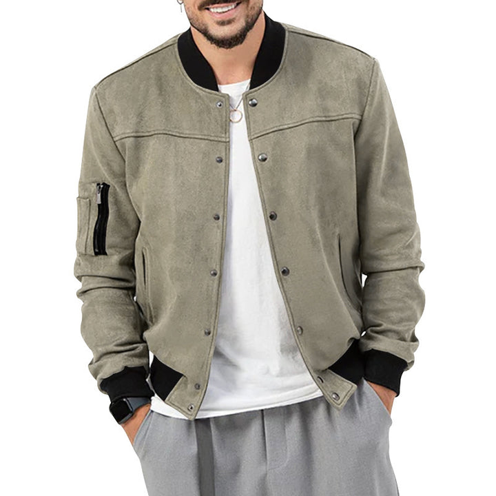 Trendy bomber jacket for men with practical zip pockets and elastic cuffs Lune London