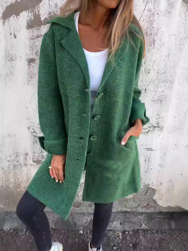 Ladies Elegant Wool Jacket with Full Buttoning and Spacious Pockets Lune London