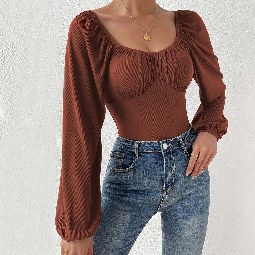 Women’s swimsuit with long puff sleeves and ruched top Chic & Stil