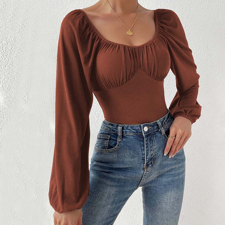 Women’s swimsuit with long puff sleeves and ruched top Chic & Stil