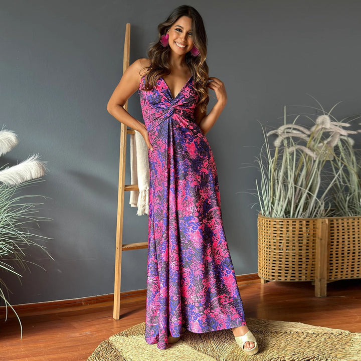 Ladies Elegant Maxi Dress Floral Print Lune London