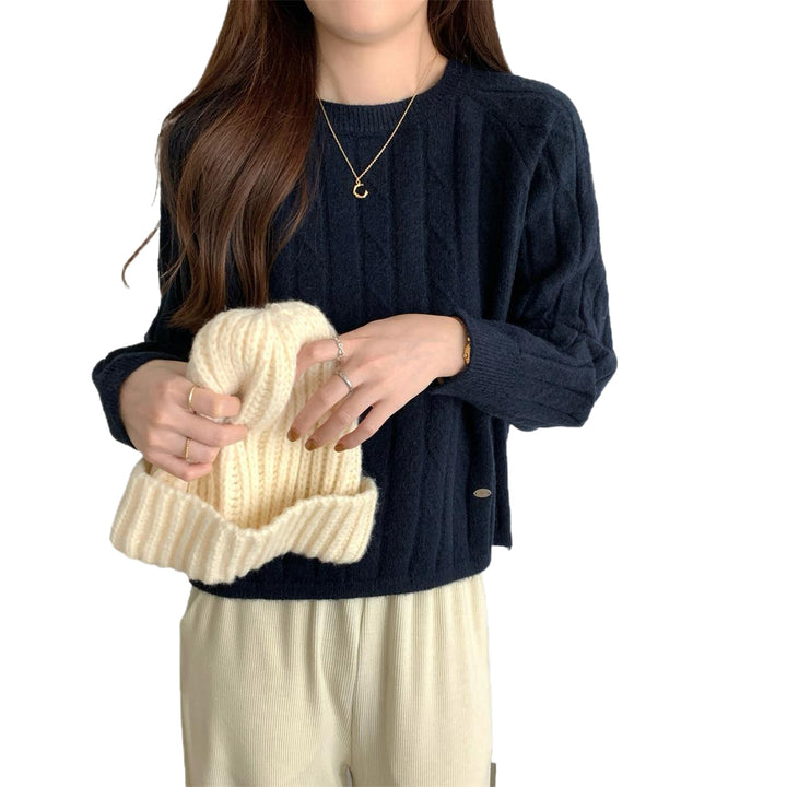 Pull en tricot épais pour femmes avec un élégant design en côtes et une coupe décontractée Chic & Stil
