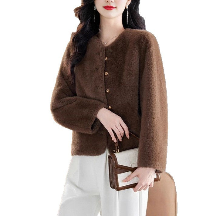 Veste en polaire confortable pour femmes avec design de bouton à la mode Chic & Stil