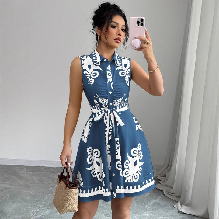 Lune London A-line button-up shirt dress for women