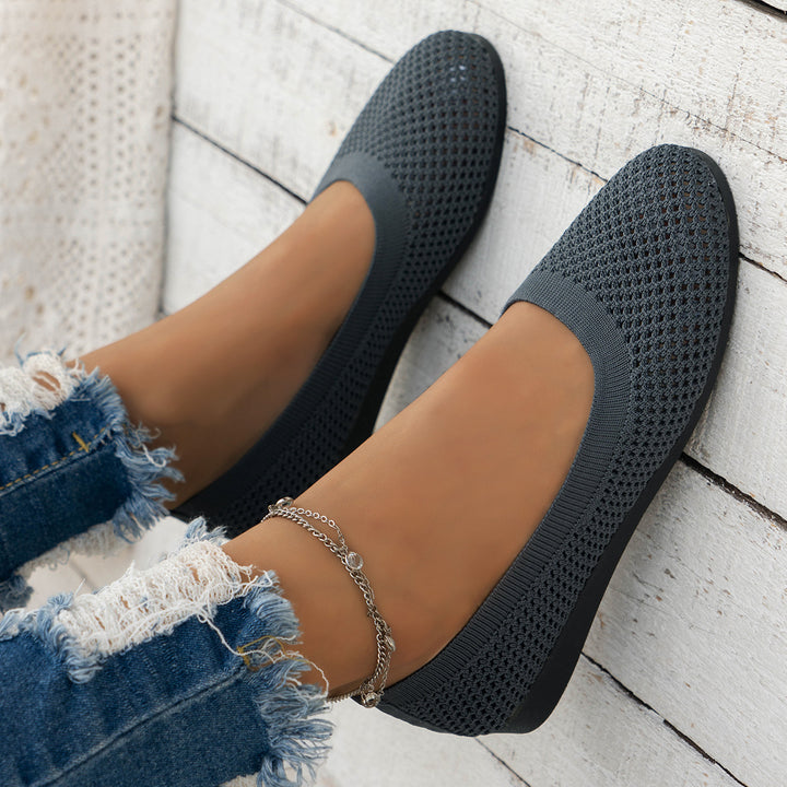 Women Breathable Knit Ballet Shoes Lune London