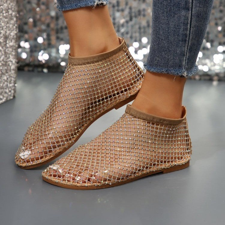 Mesh sandals for ladies with sparkling stones Lune London