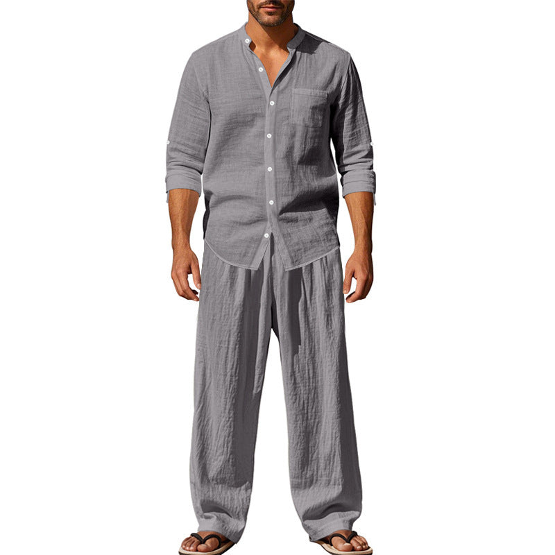 Linen leisure set for men with a modern cut and practical pockets Lune London