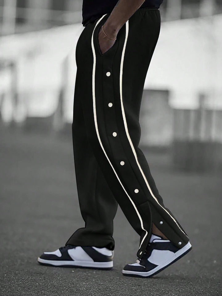 Sporty casual pants for men with side snap buttons Lune London