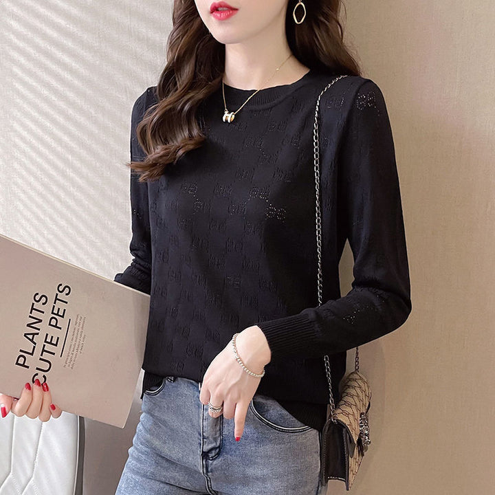 Pull en maille pour femmes avec une texture élégante en motif œillet Chic & Stil
