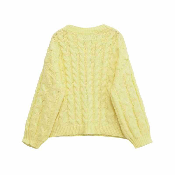 Women’s soft knit sweater with cable pattern Lune London